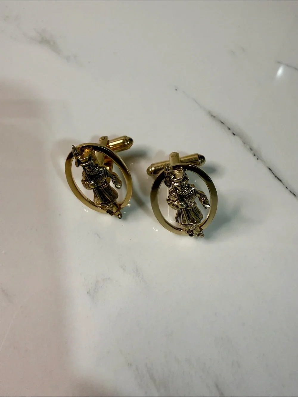 Gold Tone Figure Cufflinks